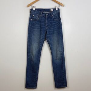 Levi's 501 Jeans Womens 24 x 31 Dark Blue Cotton Selvedge White Oak Cone Denim